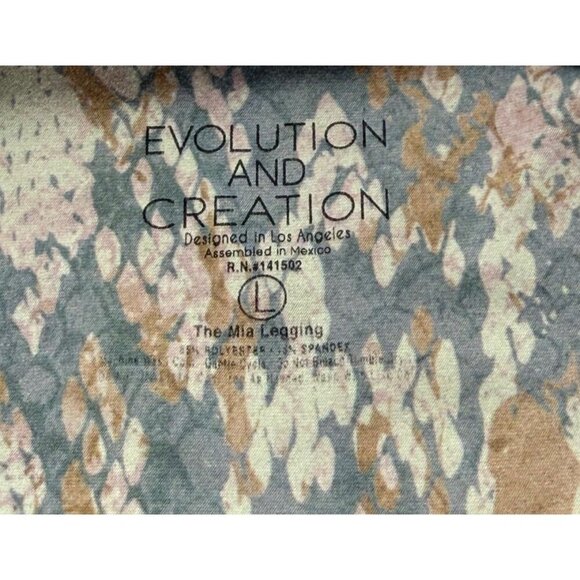 Evolution & Creation Leggings 4PC Hamsa Hand, Animal Print, Skull, Snake, Size L - Picture 4 of 16